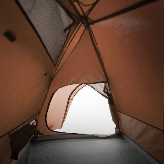vidaXL Summer Camping Tent Orange with Double Cloth for 2 People 210x195x120cm