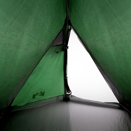 vidaXL Camping Tent Green with Double Cloth for 2 People 267x154x112cm