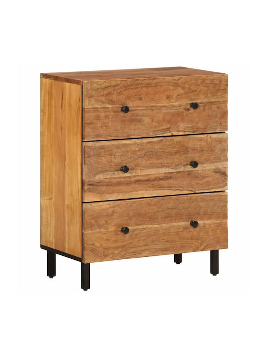 Comoda pentru Dormitor din Lemn Masiv Acacia 60x33x75buc