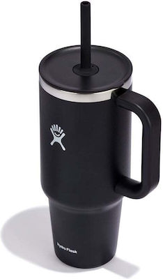 Hydro Flask Tumbler Glas Thermosflasche Rostfreier Stahl BPA-frei Schwarz mit Stroh