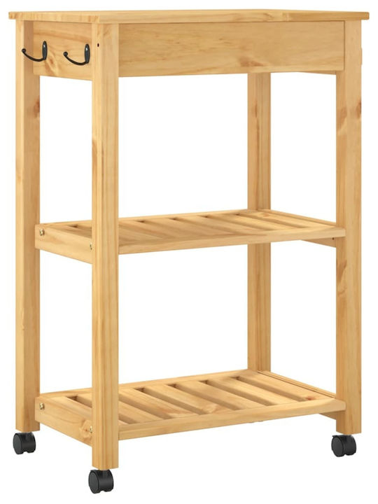 vidaXL vidaXL Küchenregal Hölzernes 3 Ebenen Rosa 60x40x90cm