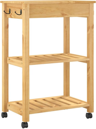 vidaXL vidaXL Küchenregal Hölzernes 3 Ebenen Rosa 60x40x90cm