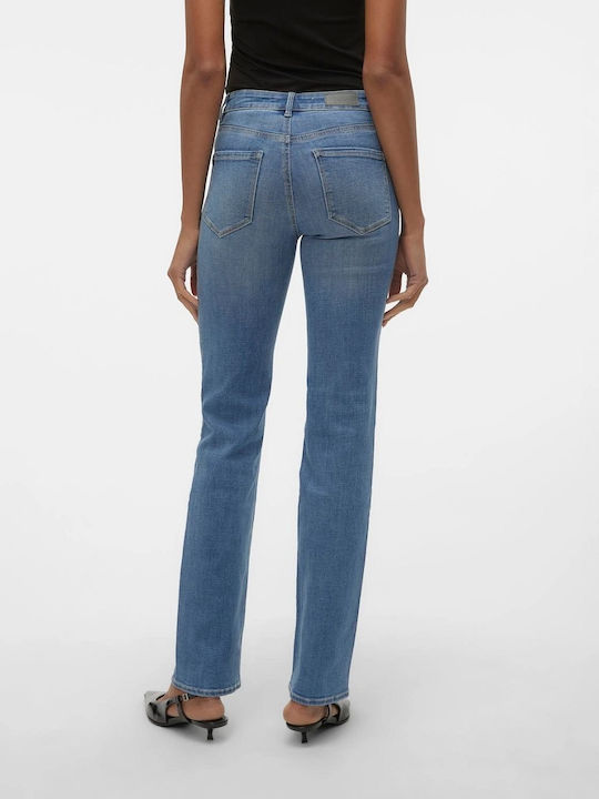 Vero Moda Women's Jean Trousers in Straight Line Medium Blue Denim