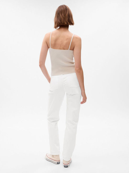 Γυναικείο Jean Παντελόνι Mid Rise Optic White