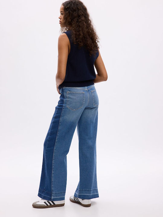 High Waist Women's Jean Trousers in Relaxed Fit Medium Indigo