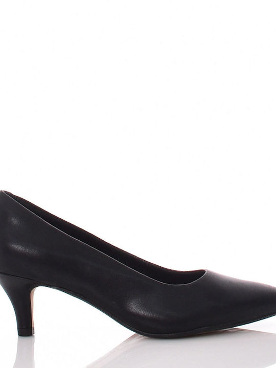 Clarks Leather Pointed Toe Black Medium Heels