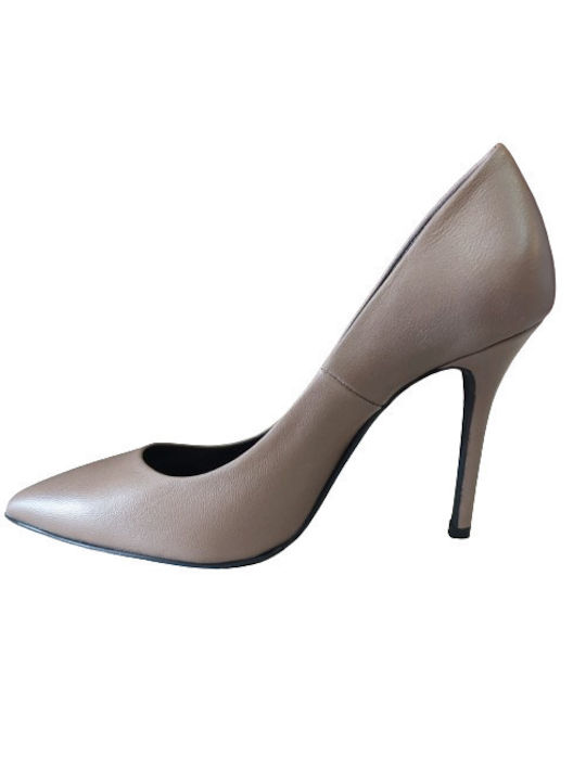 Mourtzi Leather Taupe Heels