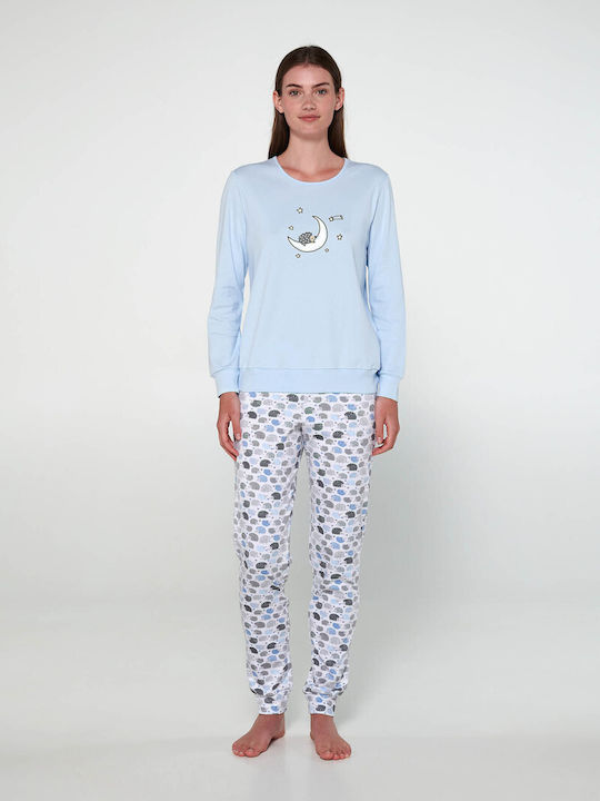 Vamp De iarnă Pentru Femei De bumbac Bluză Pijamale gri melange
