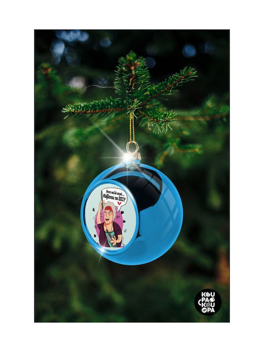 Αντε Καλέ Weihnachtshänger Kugel Ornament Plastik Blau 8cm