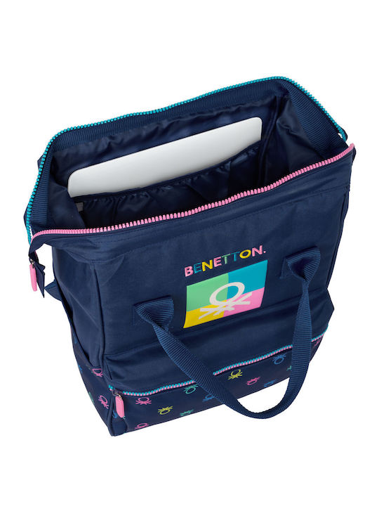 Benetton Cool Schulranzen Rucksack Junior High-High School Blau