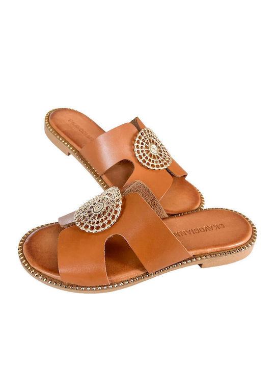 Sandale Casual Damă de Piele Tabac