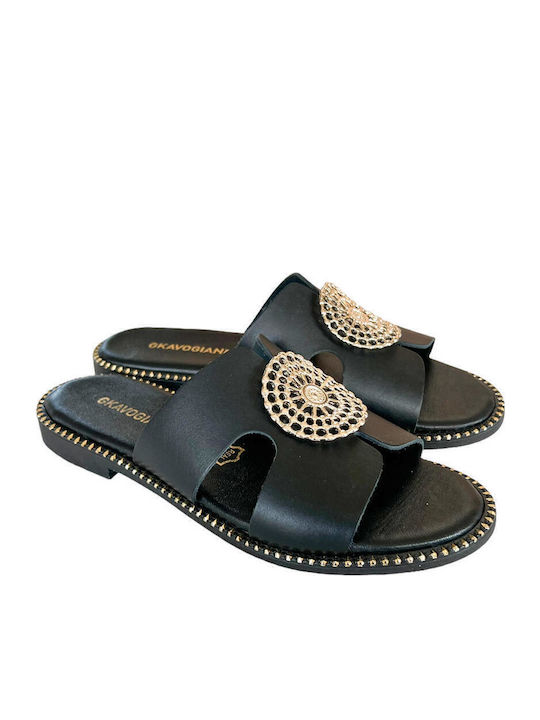 Sandale Casual Damă Din Piele Negru