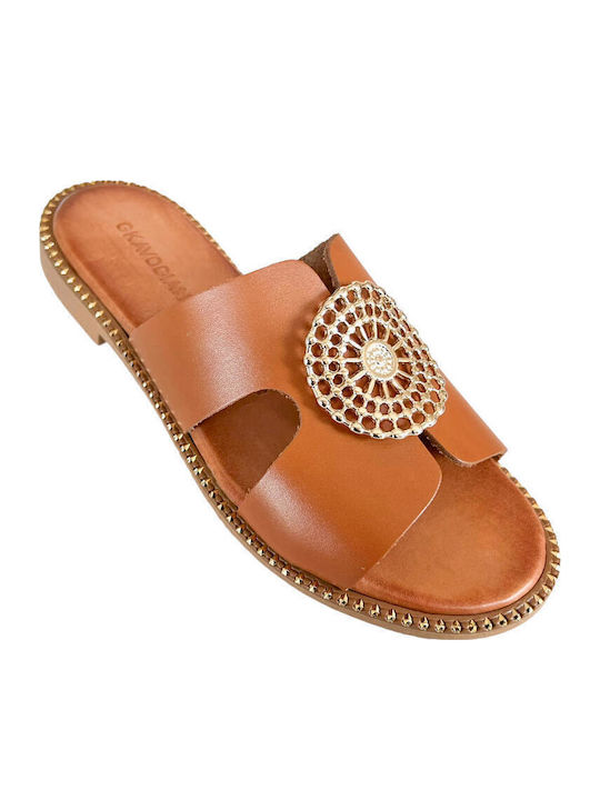 Sandale Casual Damă de Piele Tabac