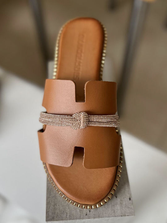 Sandale Casual Damă Din Piele Tabac Maro