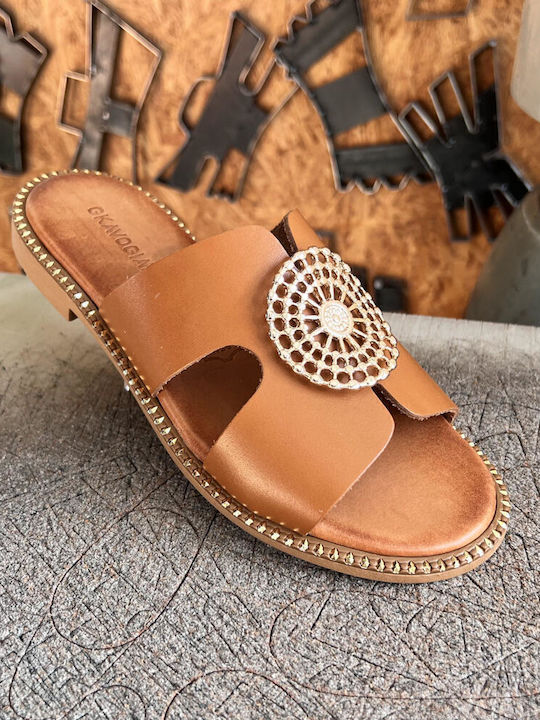 Sandale Casual Damă de Piele Tabac