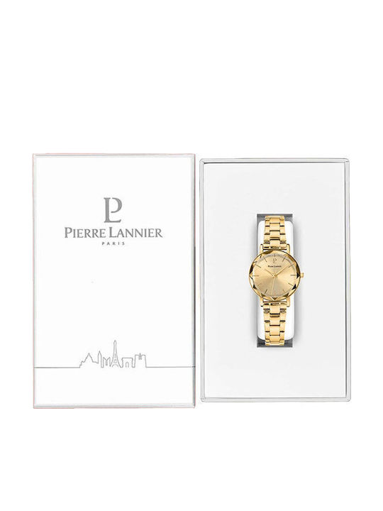Pierre Lannier Γυναικείο Ρολόι 30mm Μπαταρίας με Χρυσό Μεταλλικό Μπρασελέ