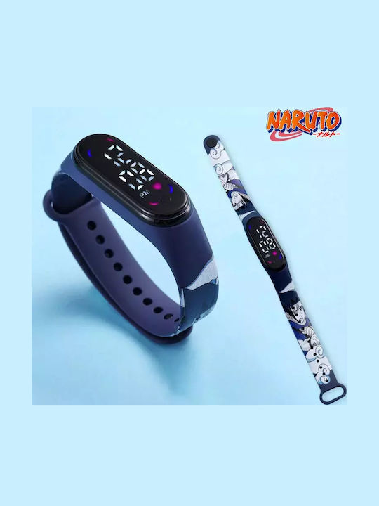 Kids Digital Watch with Rubber/Plastic Strap Blue