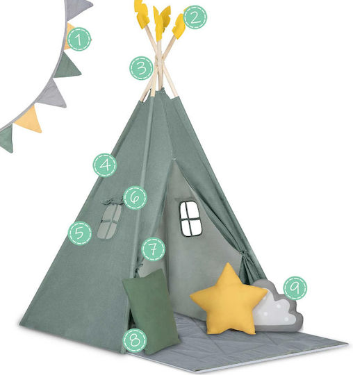 Nukido Kids Indian Teepee Play Tent NK-406 for 3+ years Green