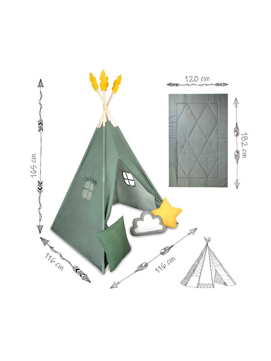 Nukido Kids Indian Teepee Play Tent NK-406 for 3+ years Green