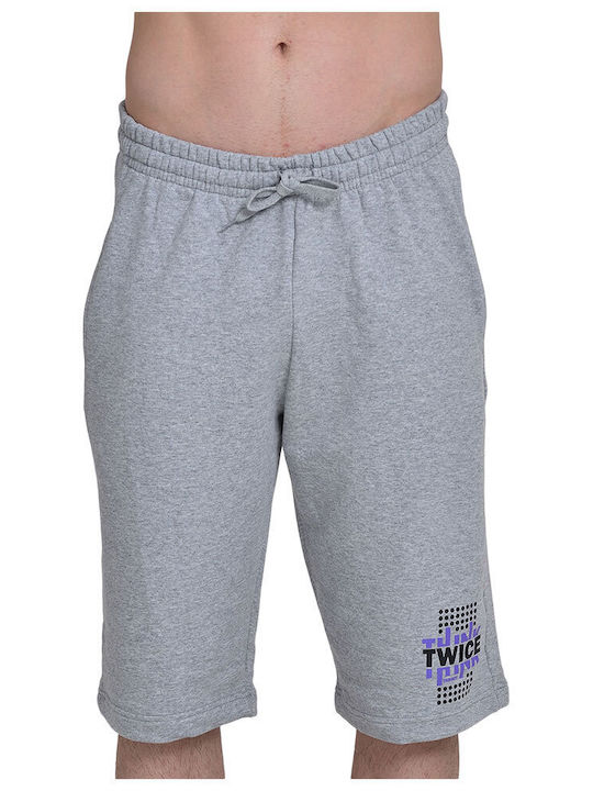 French Terry Twice Ανδρική Βερμούδα Regular Fit Γκρι