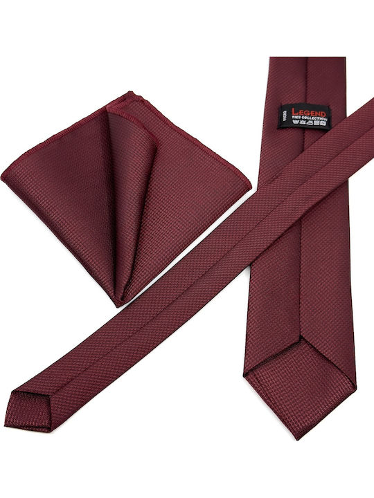 Legend Accessories Men's Tie Set Printed in Burgundy Color
