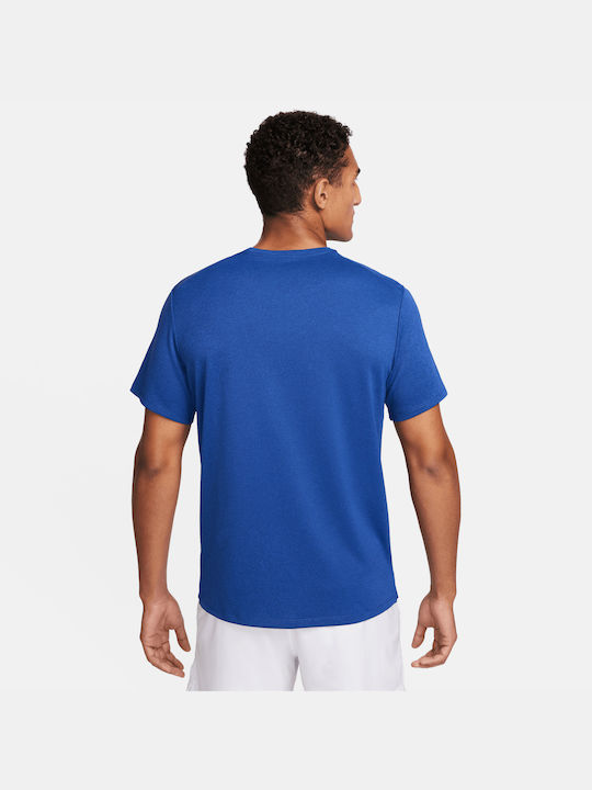 Nike Miler Bărbați T-shirt Sportiv cu Mânecă Scurtă Dri-Fit Game Royal/Midnight Navy/Heather