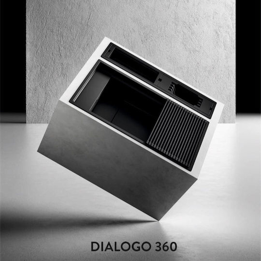 Elleci Dialogo 360 Workstation Ένθετος Νεροχύτης από Συνθετικό Γρανίτη Μ86xΠ46cm Μαύρος