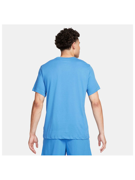 Nike Bluza Sportivă pentru Bărbați cu Mânecă Scurtă Dri-Fit Albastră