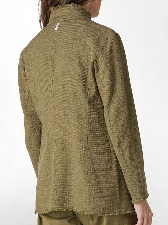 Deha Women's Tweed Blazer Olive Green