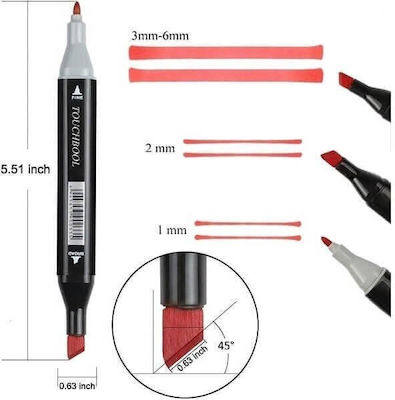 Double Sided Highlights Markere de desen Subțiri Cu două vârfuri Set 168 Culori