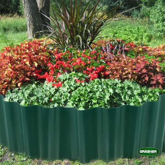 Grasher Plastic Garden Border in Green Color 10cm x 9.0m