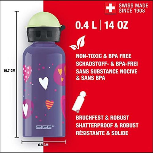Sigg Sticlă Pentru Copii Din Aluminiu Cu Capac Pop-up 400ml