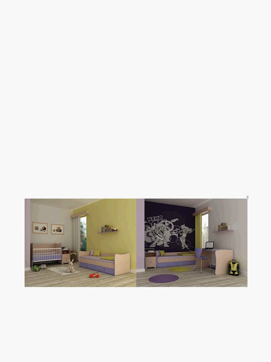 Lorelli Πολυμορφική Κούνια Maxi Plus White/ArtWood με Στρώμα & Συρτάρι