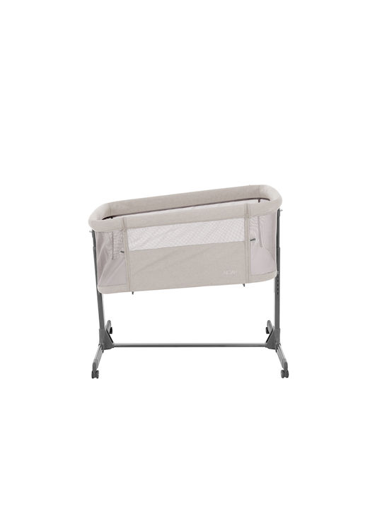 Kikka Boo Cradle Noah with Mattress, Side Opening, and Wheels Beige