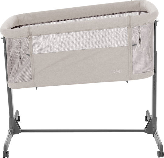 Kikka Boo Cradle Noah with Mattress, Side Opening, and Wheels Beige
