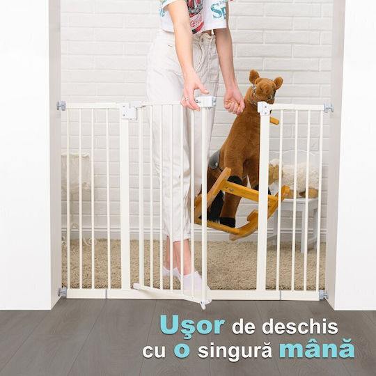 Qmini Ușă de siguranță din Metal în Culoare Gri 109.4x78cm 1buc