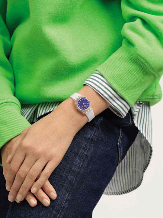 Swatch Swatch Women's Watch with White Rubber Strap