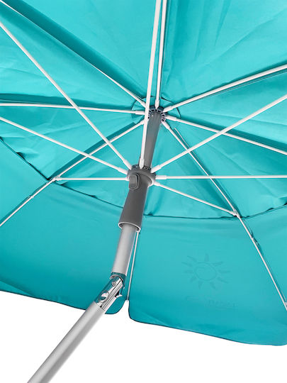 Umbrelă Pliabilă Plajă Diametru 2m cu Protecție UV Culoare Turcoaz