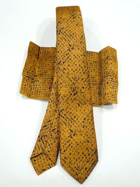 Men's Tie Set Printed in Orange Color