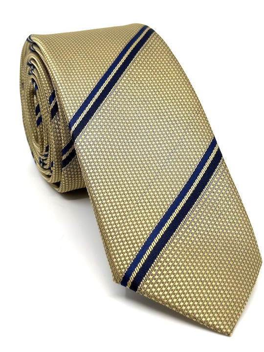 Legend Accessories Legend Accessories Herren Krawatte Seide mit Mustern in Gold Farbe