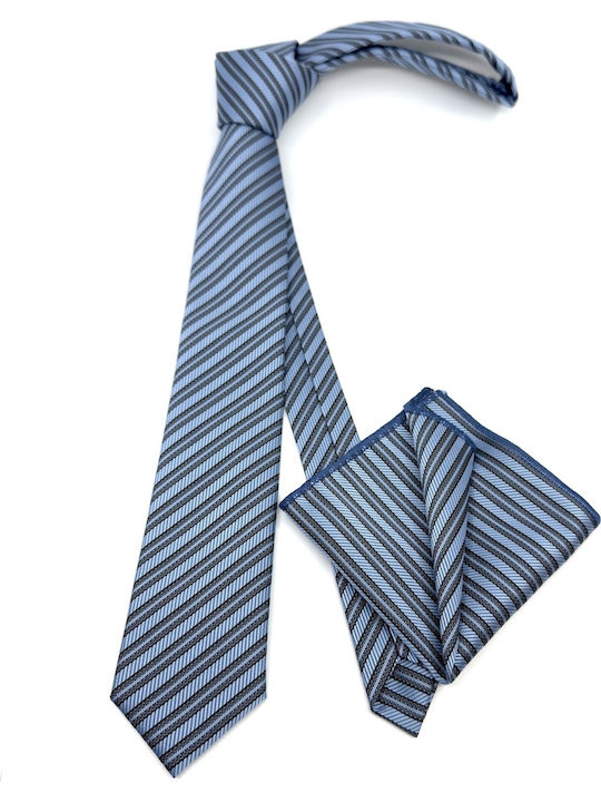 Legend Accessories Set Herren Krawatten Seide mit Mustern in Blau Farbe