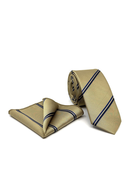 Legend Accessories Legend Accessories Herren Krawatte Seide mit Mustern in Gold Farbe