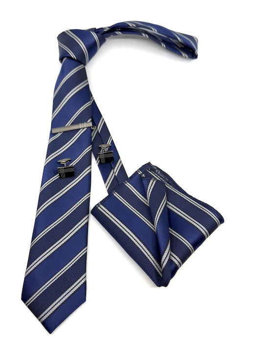 Legend Accessories Сет Мъжки Крават Отпечатани в Син Цвят