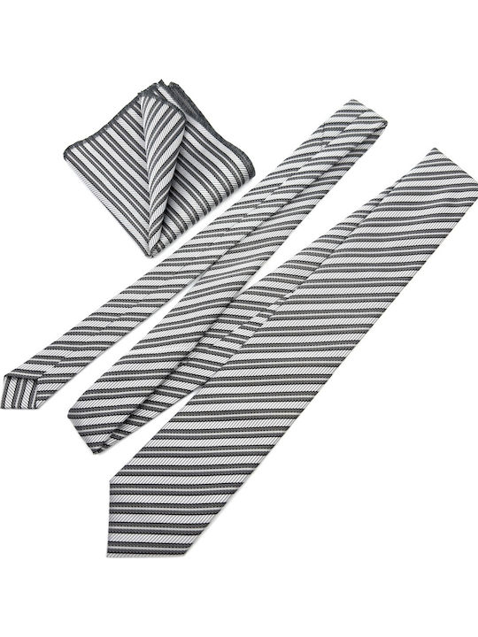 Legend Accessories Männer Krawatten Seide mit Muster in Silber Farbe