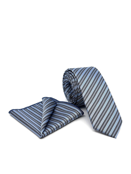 Legend Accessories Set Herren Krawatten Seide mit Mustern in Blau Farbe