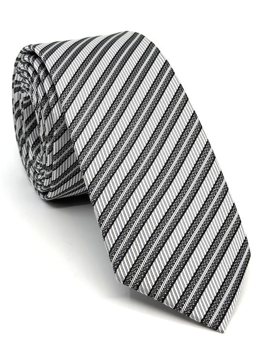 Legend Accessories Männer Krawatten Seide mit Muster in Silber Farbe