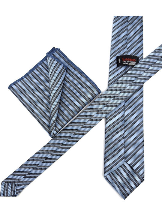 Legend Accessories Set Herren Krawatten Seide mit Mustern in Blau Farbe