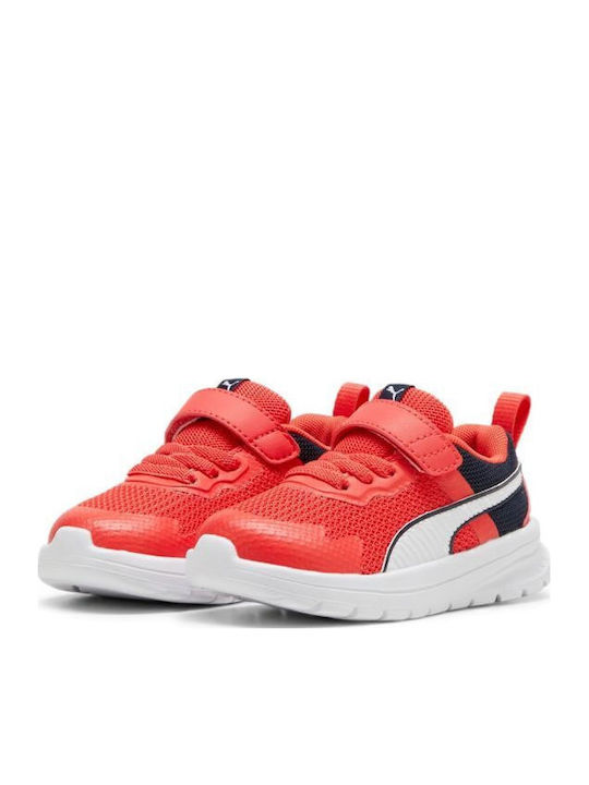 Evolve Run Mesh Kids Sports Shoes Running with Hoop & Loop Closure Red