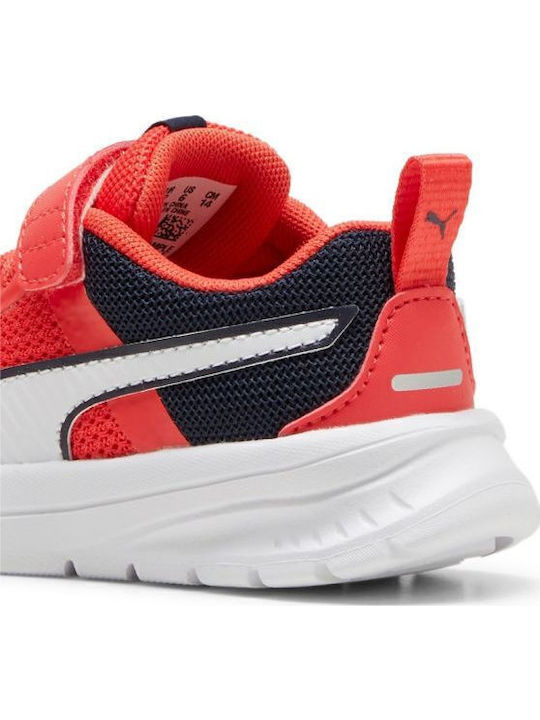 Evolve Run Mesh Kids Sports Shoes Running with Hoop & Loop Closure Red