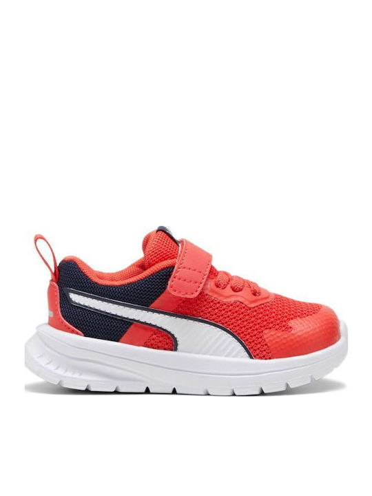 Evolve Run Mesh Kids Sports Shoes Running with Hoop & Loop Closure Red
